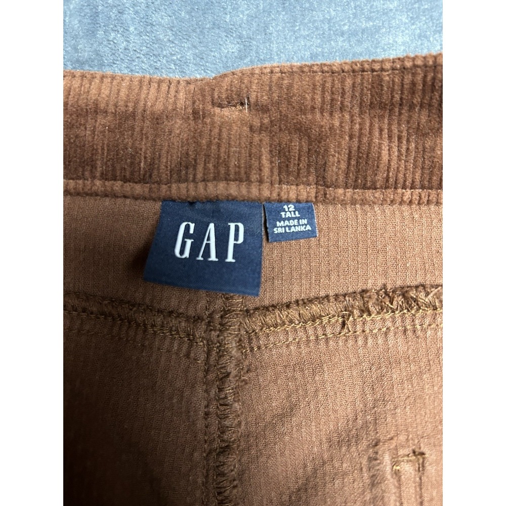 Gap Brown Corduroy Pants Womens 12 Tall Minimalist Normcore Stretch Wide Leg - Picture 10 of 14